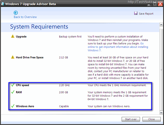 Windows 7 Update Advisor report